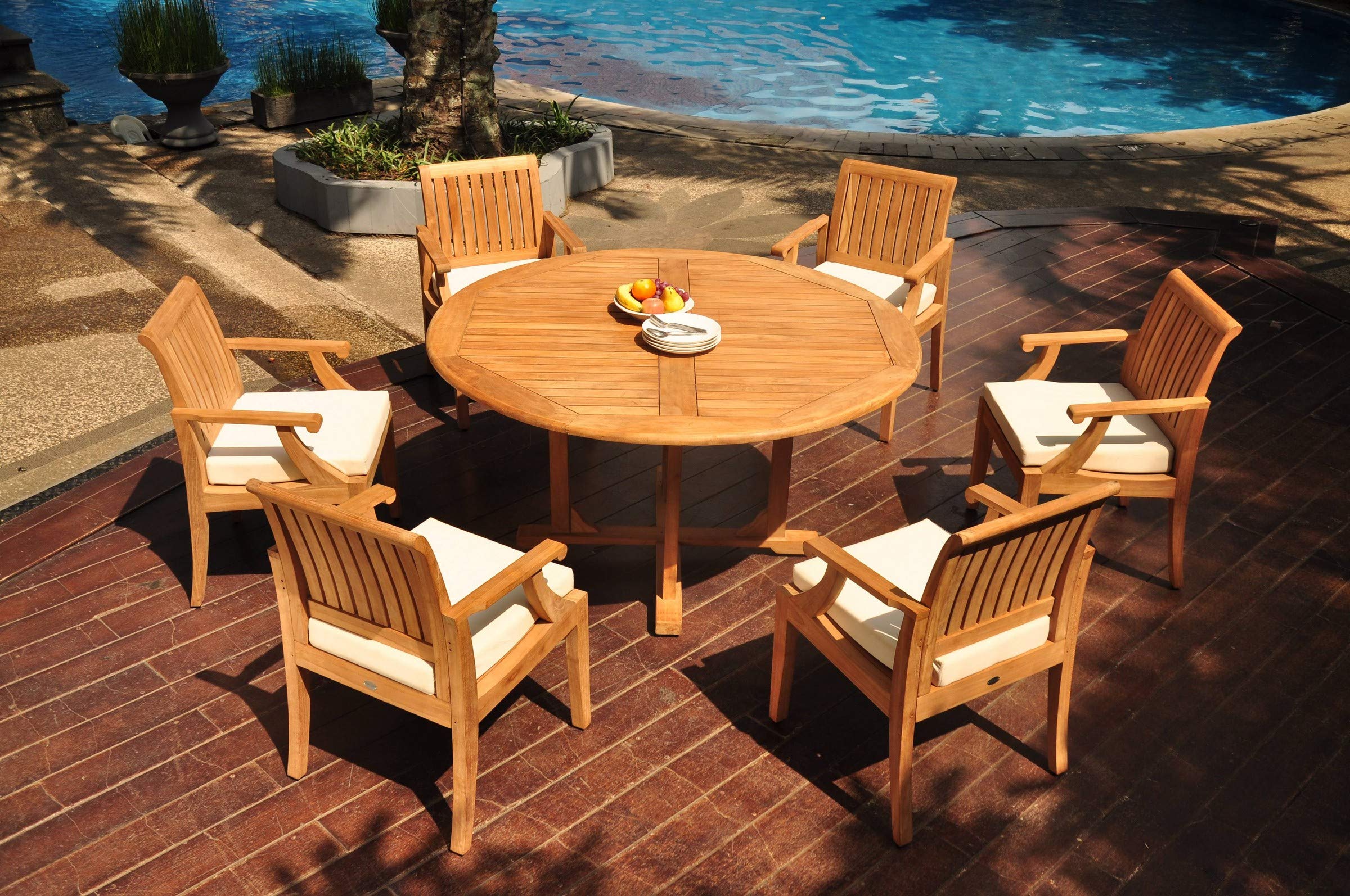 Premium 6-Piece Teak Wood Dining Set with 60