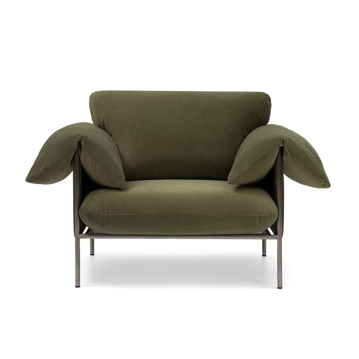 Modern Brushed Steel Frame Armchair - Sleek & Durable Dining Chair for Kitchen, Living Room, or Office - Comfortable Seating with Contemporary Design