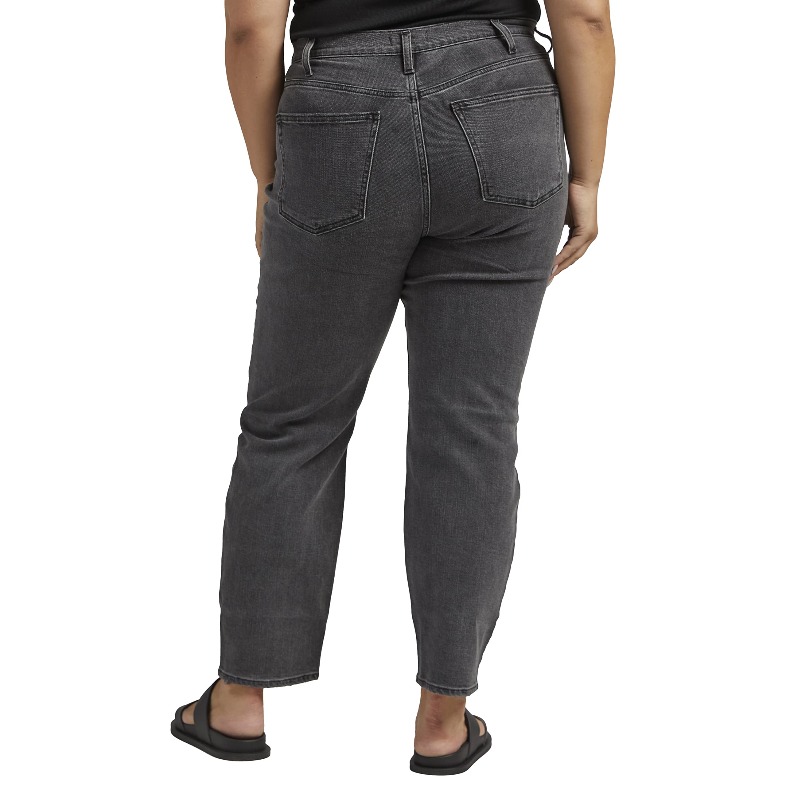 Silver Jeans Co. Women's Plus Size High Rise Straight Leg Jeans – Comfortable Stretch Denim Pants for Casual Wear, Work & Everyday Outfits