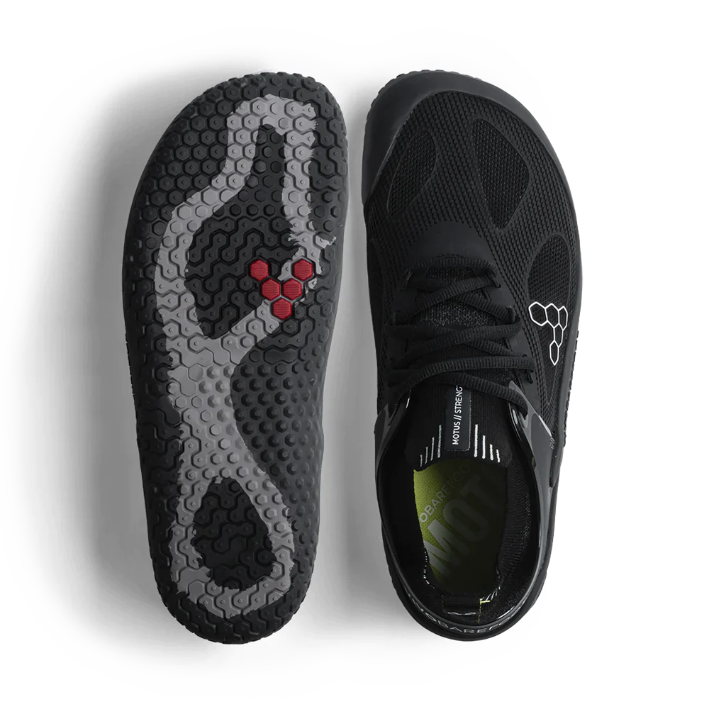 Vivobarefoot Motus Strength Women's Barefoot Shoes - Obsidian/Grey - Lightweight & Flexible for Cross Training, Gym & Outdoor Activities