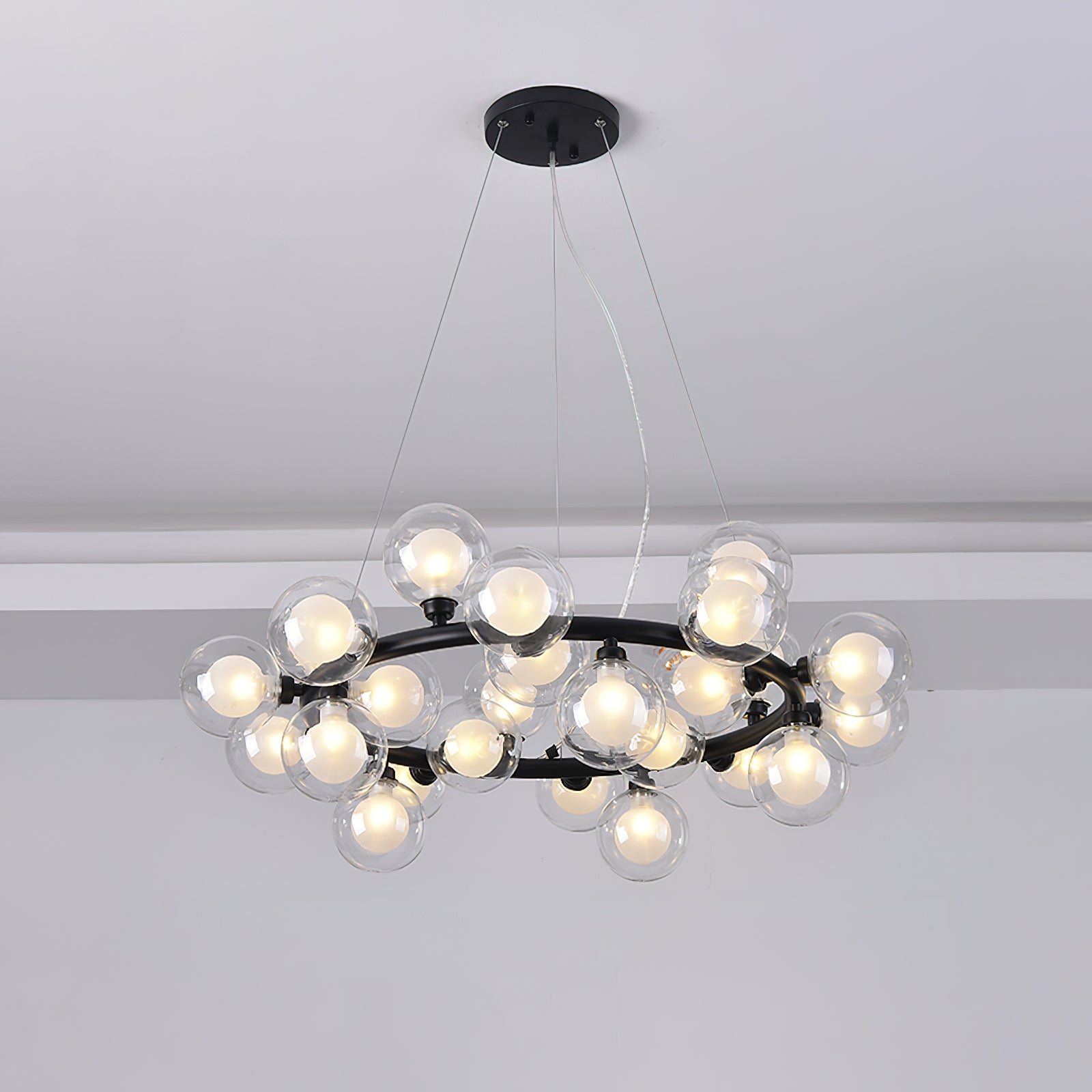 Stylish Bubble Ball Chandelier - Modern Crystal Glass Pendant Light Fixture for Dining Room, Bedroom & Living Room Decor | Perfect for Home, Hotel and Wedding Venue Lighting