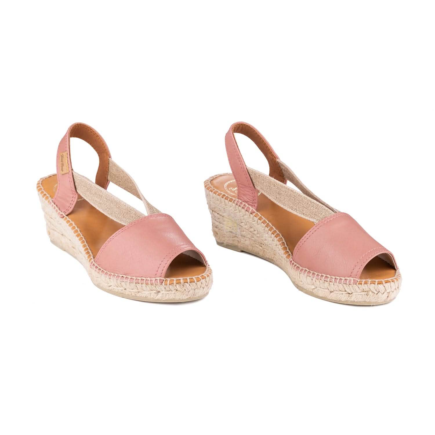 Women's Plain Leather Wedge Espadrilles - Comfortable Summer Sandals for Beach, Vacation & Casual Outings | Teide P Collection
