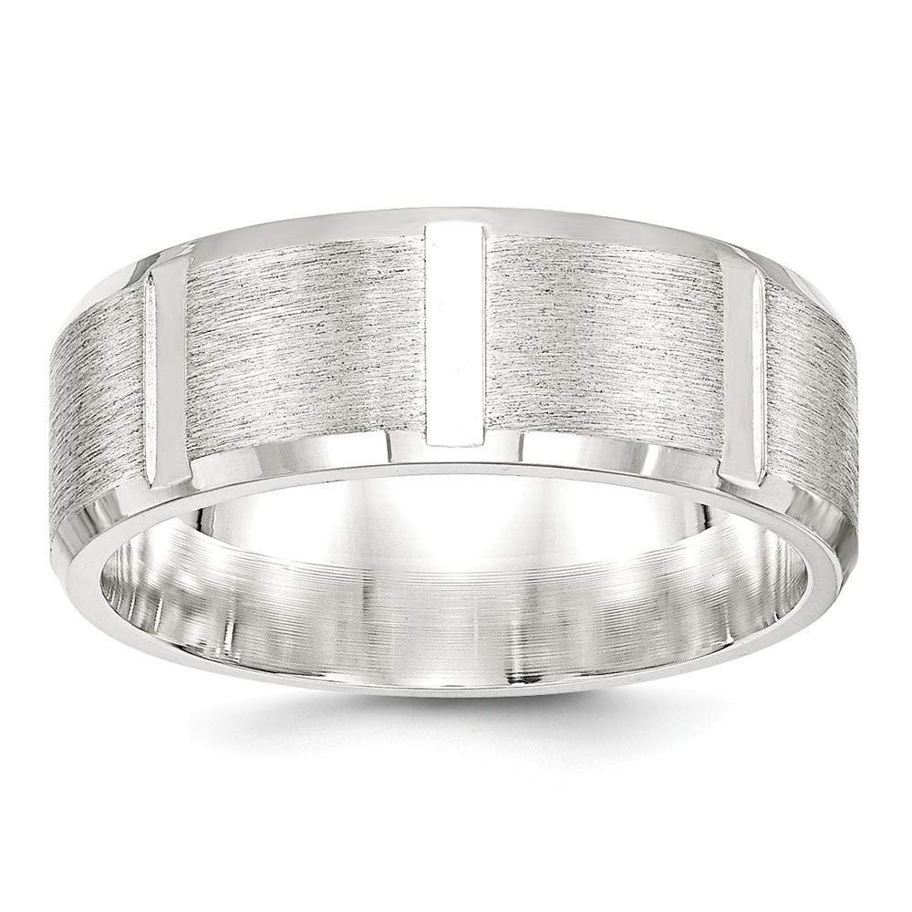 8mm Brushed Sterling Silver Wedding Band Ring for Men & Women - Perfect for Engagement, Anniversary, and Everyday Wear