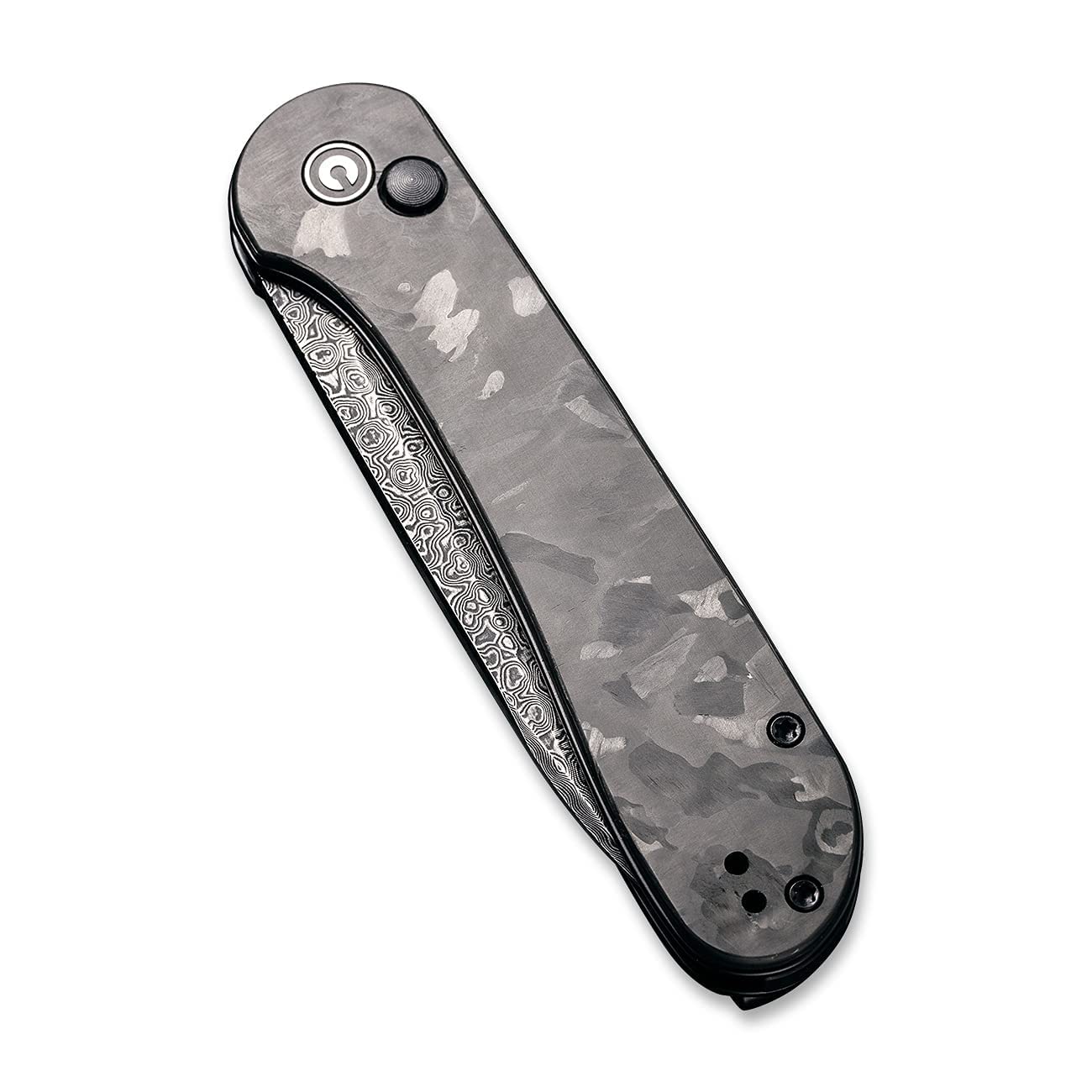 CIVIVI Button Lock Elementum Damascus Folding Knife - Premium EDC Pocket Knife with Razor Sharp Blade for Outdoor, Camping & Everyday Carry