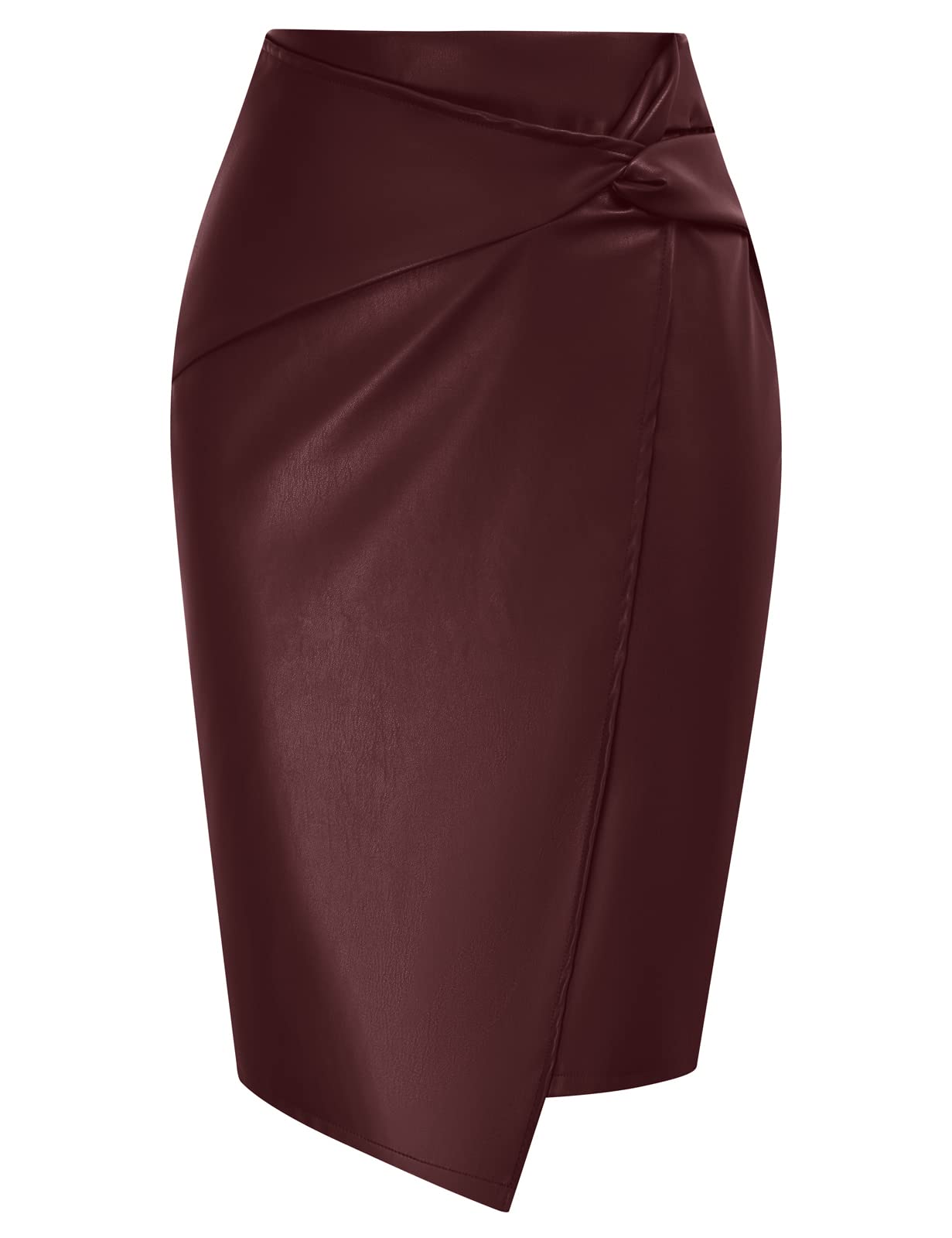 Kate Kasin Women's Work Pencil Skirts - Stretchy High Waist Wrap Front Office Skirt for Business, Interview & Professional Outfits | Perfect for Office Wear, Business Meetings & Formal Occasions