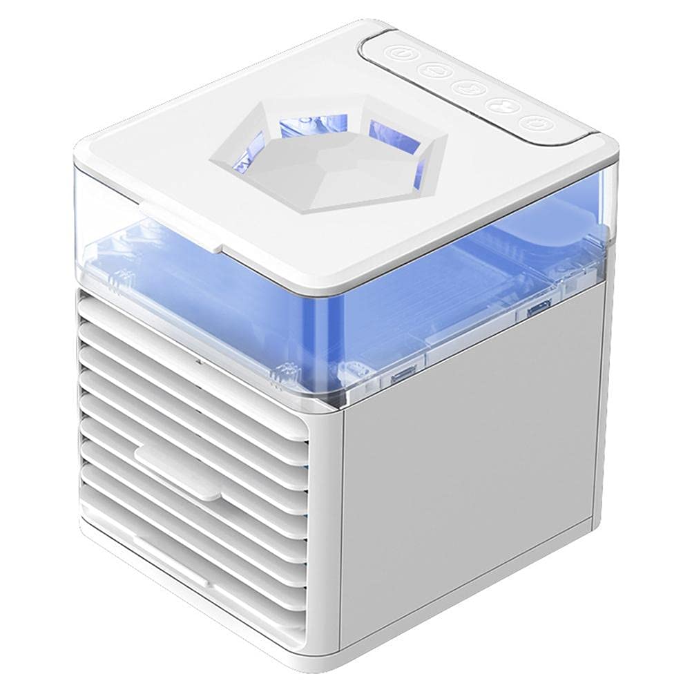 Portable Mini Air Conditioner - USB-Powered 3-Speed Adjustable Air Cooler with LED Light for Small Rooms, Office, Dorm, Bedroom | Personal Cooling for Home & Workspace