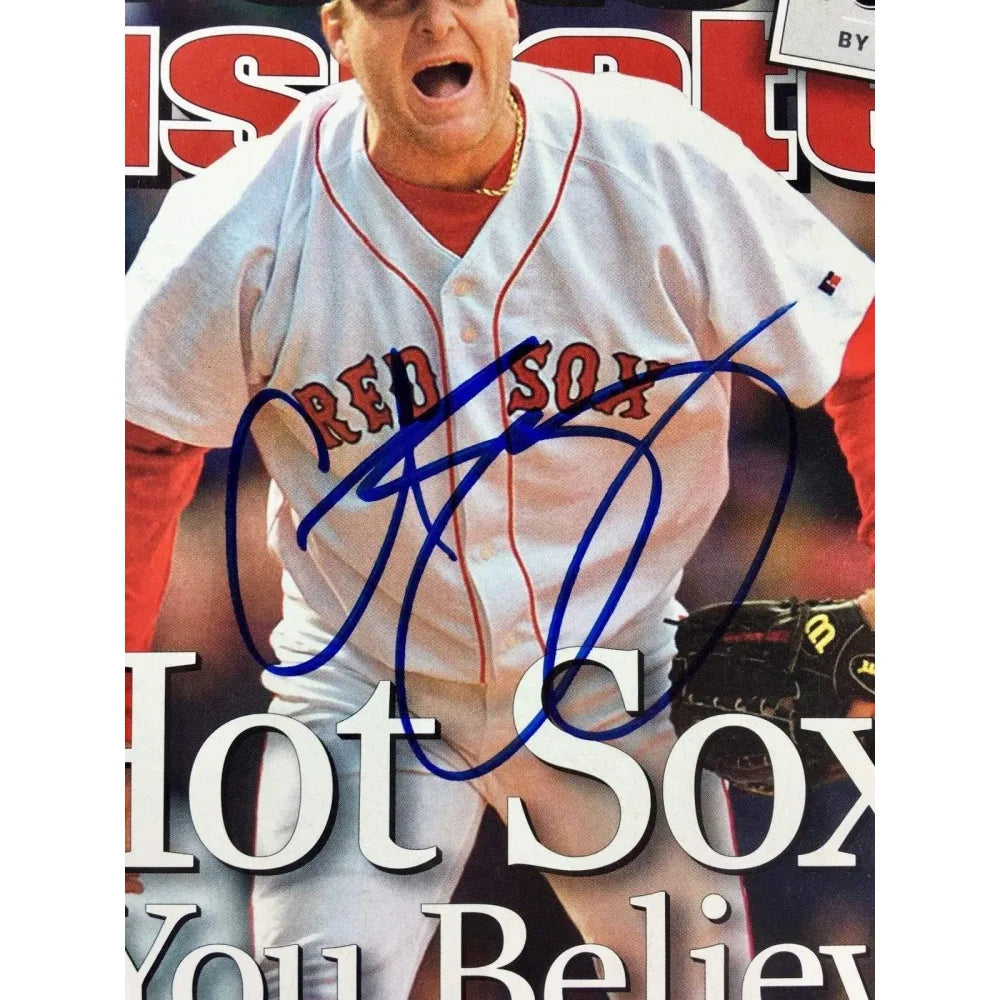Curt Schilling Autographed 2004 World Series Boston Red Sox 8x10 Sports Illustrated Photo - Perfect for Baseball Memorabilia Collectors & Red Sox Fans - Display in Home, Office, or Man Cave