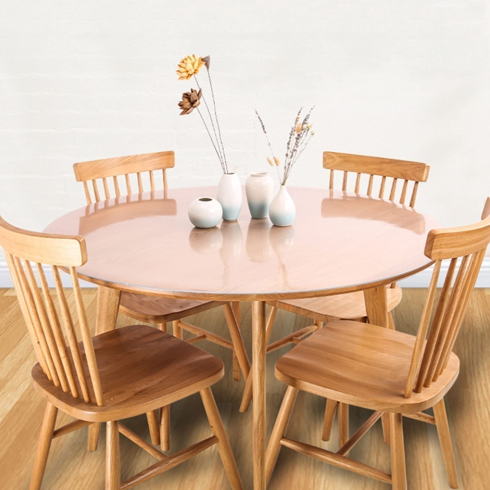 Clear Plastic Tablecloth for Dining Table - Waterproof, Transparent Table Cover Protector (90/100/150cm) for Family Parties, Holidays & Everyday Use