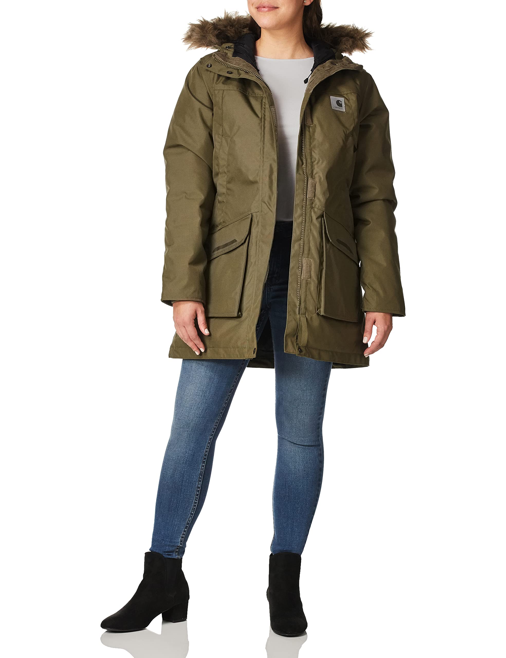 Carhartt Women's Yukon Insulated Parka Jacket - Heavy Duty Winter Coat with Waterproof Shell, Warm Hooded Outerwear for Cold Weather - Perfect for Snowboarding, Hiking & Outdoor Work