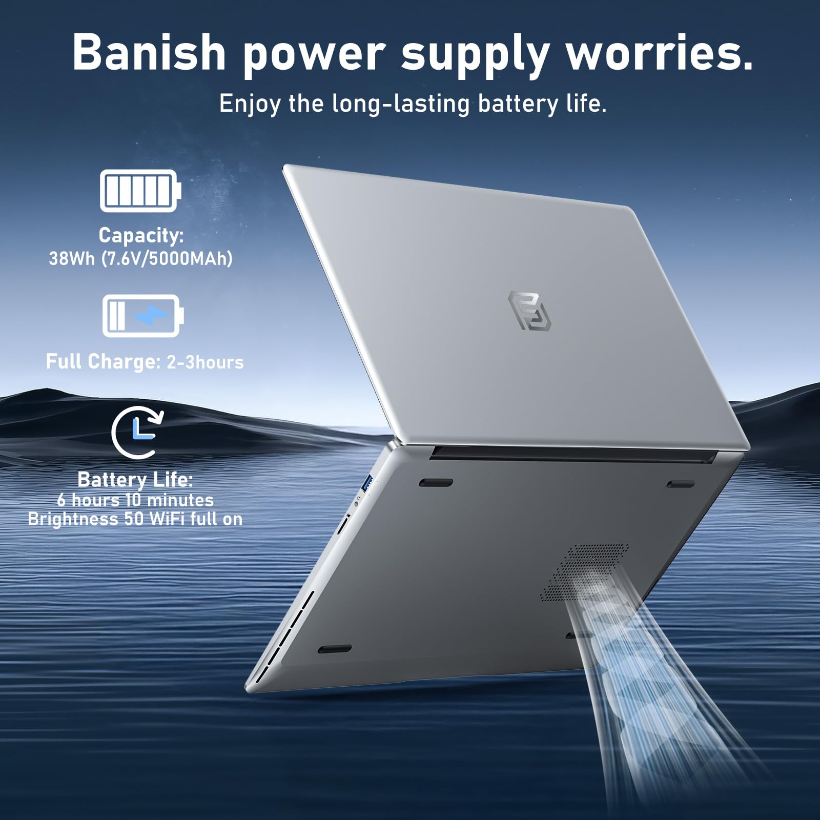 15.6 Inch Laptop with Intel N4000 Processor, 8GB RAM & 256GB SSD, FHD 1920x1080 Display, WiFi 5, Bluetooth 4.2, HDMI, Windows 11 - Ultra Thin & Lightweight for Office Work, Online Study, Business Travel & Home Entertainment