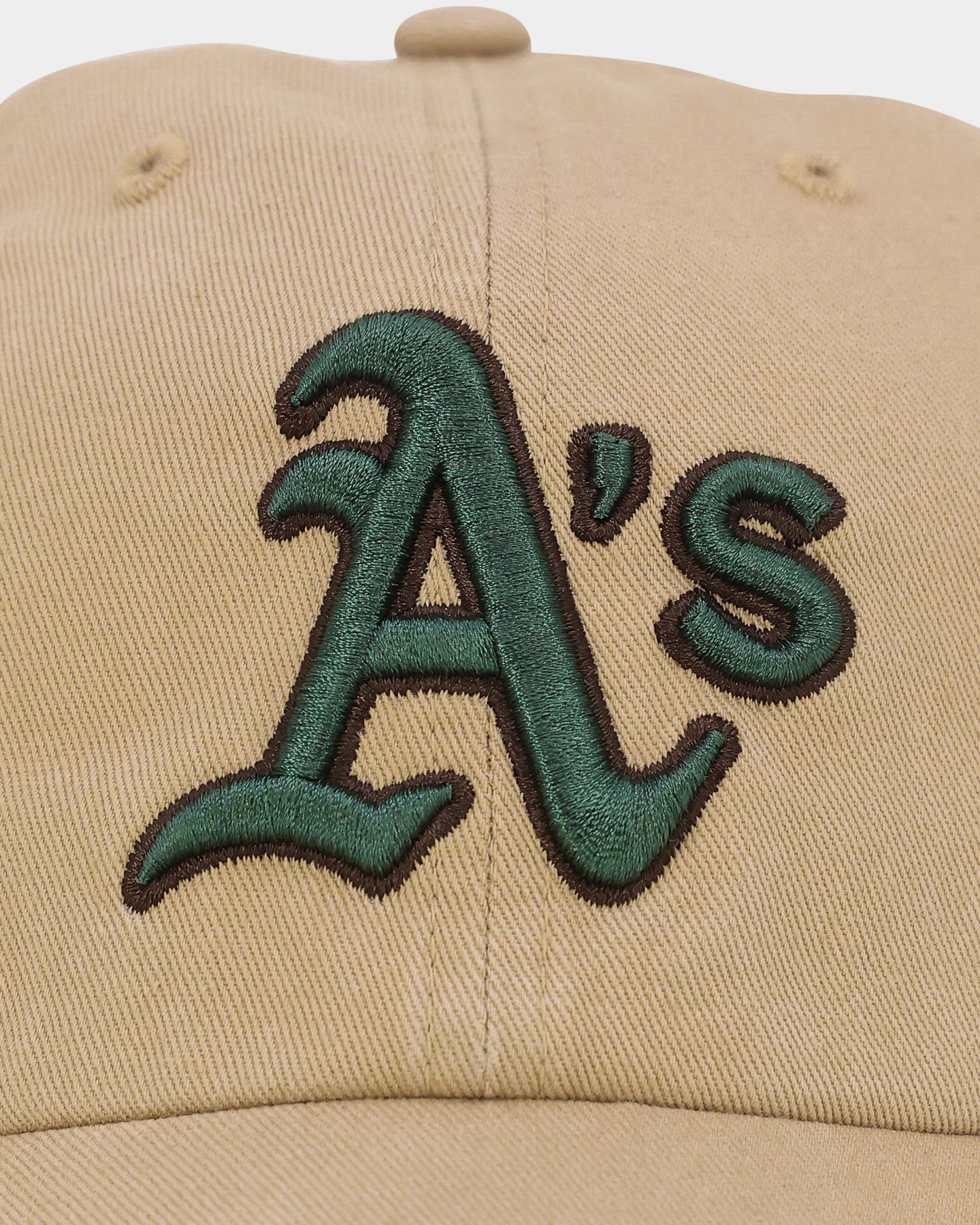 47 Brand Oakland Athletics 'Croc Hunter' Snapback Hat - Khaki/Dark Green Adjustable Baseball Cap for Men & Women - Perfect for Sports Fans, Outdoor Activities and Casual Wear
