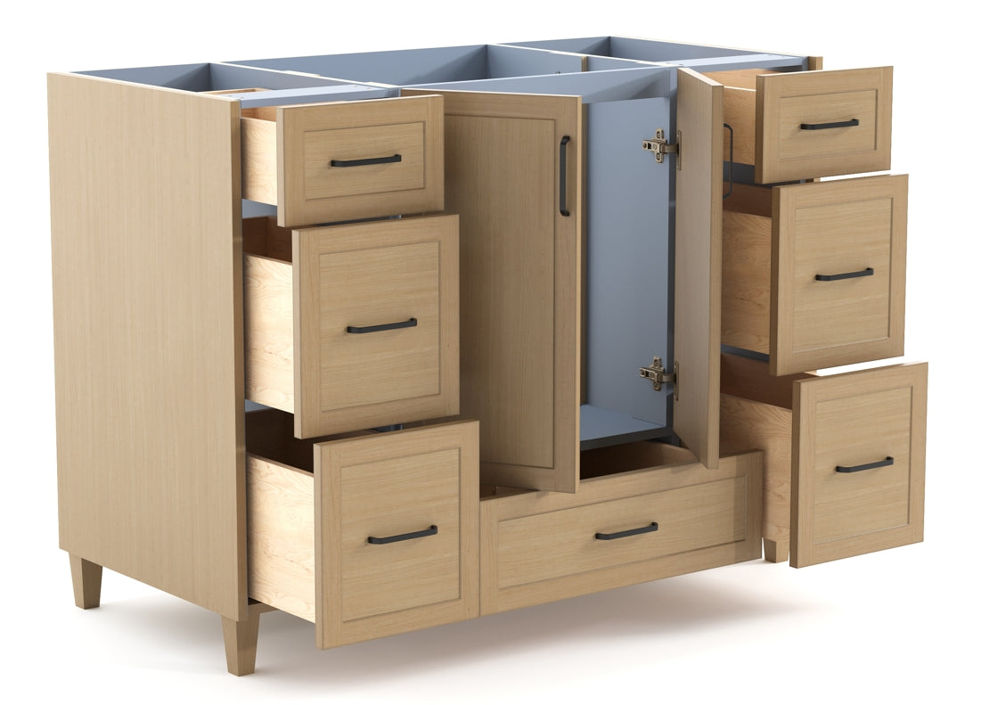 Classic 60-Inch Single Sink Canadian Made Bathroom Vanity with Quartz Countertop & 7 Drawers - Perfect for Modern Master Bathrooms and Guest Suites