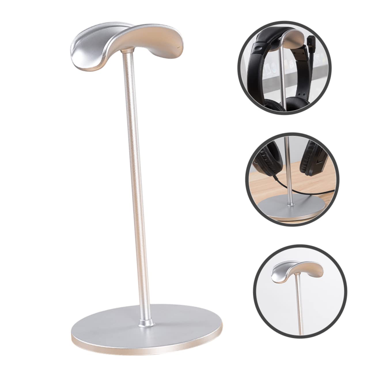 IMIKEYA 2-Pack Mini Headphone Stand - Durable Gaming Desk Headset Holder with Phone Stand | Perfect for Gaming Setup, Office & Home Organization