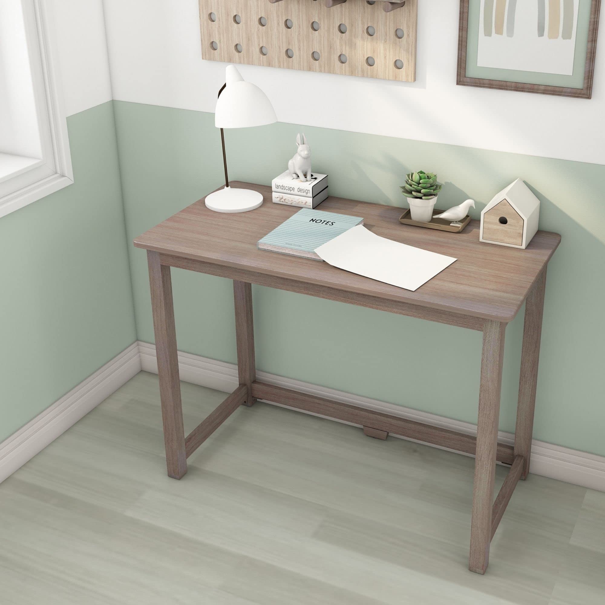 Max & Lily 40 Inch Solid Wood Kids Desk in Clay Finish - Perfect for Study, Homework, and Creative Activities in Bedroom or Playroom