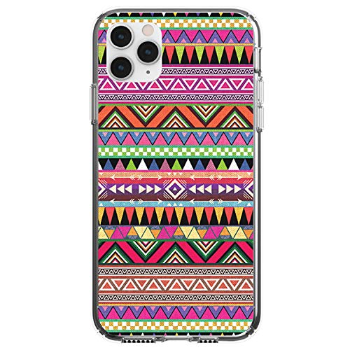 Pink Blue Orange Tribal Print On Clear Case