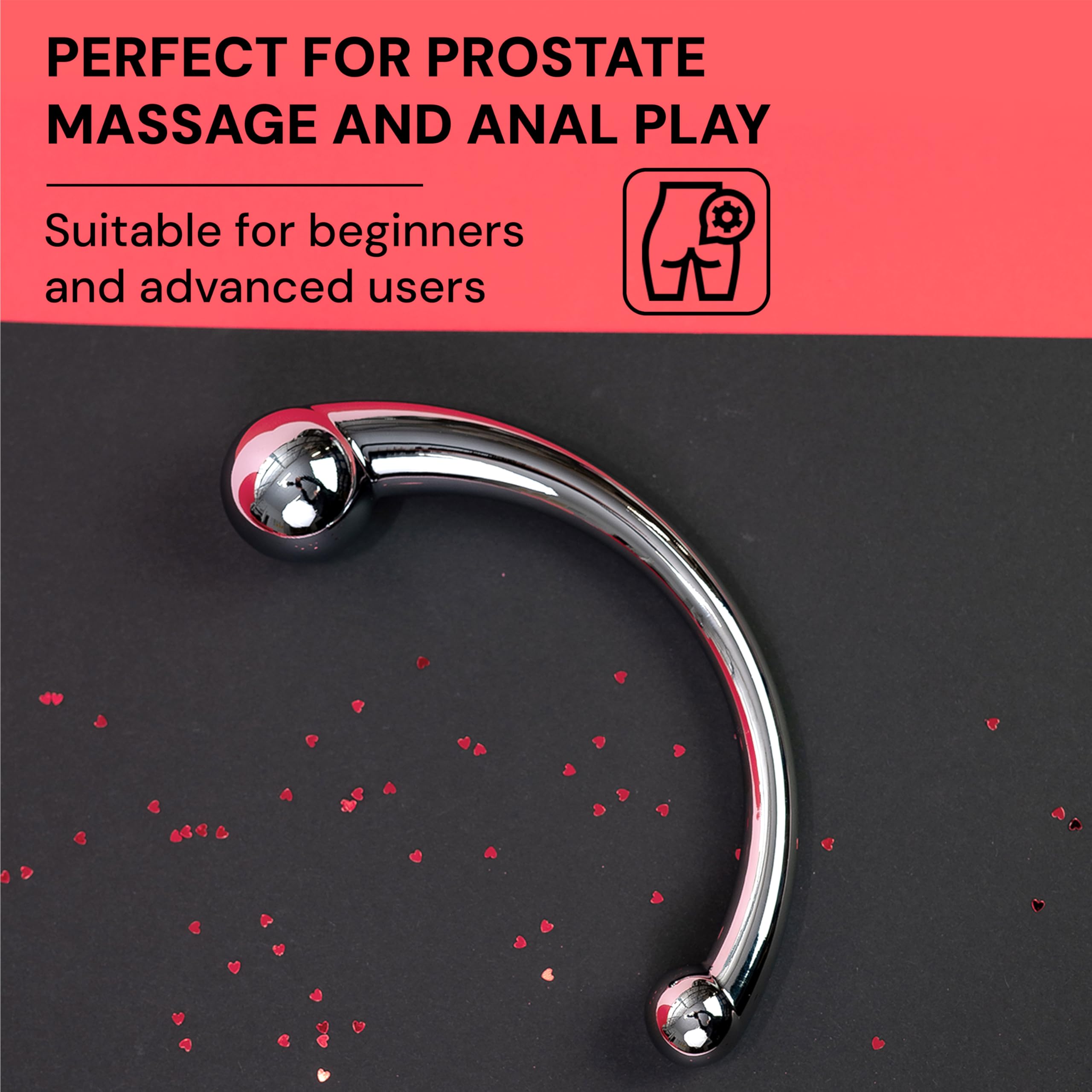 Stainless Steel Anal Plug 16cm - 2.1/3.2cm Diameter - Smooth Surface Beginner Sex Toy for Women & Men - G-Spot Massager - Perfect for Couples Play & Solo Exploration