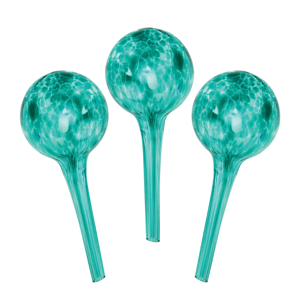 Annabel Trends Set of 3 Self-Watering Plant Globes - Green Glass Bulbs for Indoor Plants, Succulents & Herbs | Perfect for Vacation Care & Home Decor