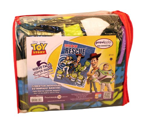 Disney Toy Story Toy To The Rescue Royal Plush Raschel Twin Size Throw Blanket - Soft & Cozy Bedding for Kids Room, Movie Nights, and Gift Giving