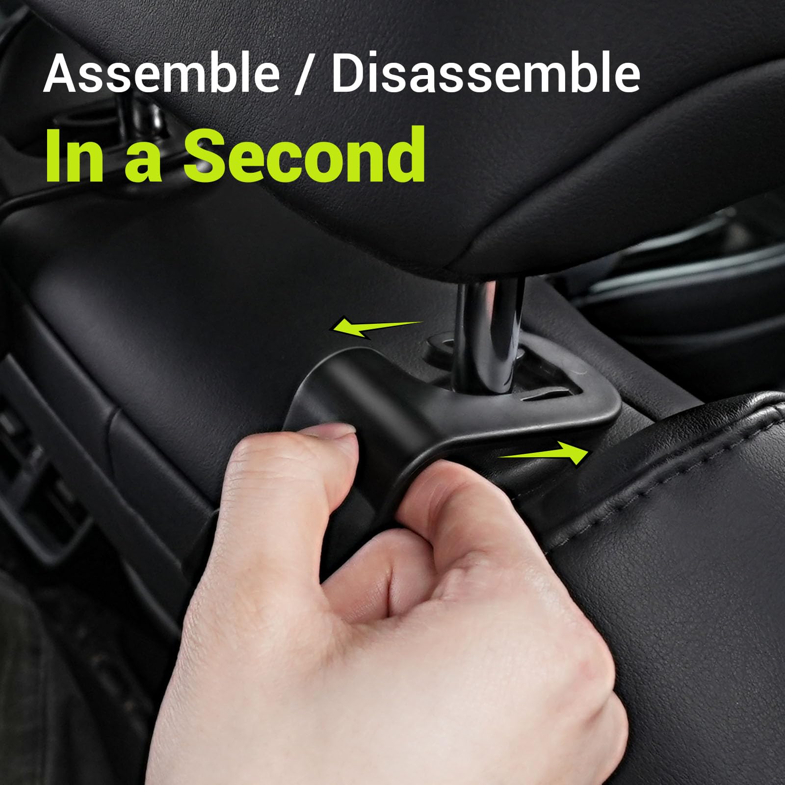 Car Seat Headrest Hook 4 Pack - Durable Purse Holder for Car Organizers, Road Trip Essentials & Car Accessories for Women - Perfect for Travel, Shopping, and Daily Commute