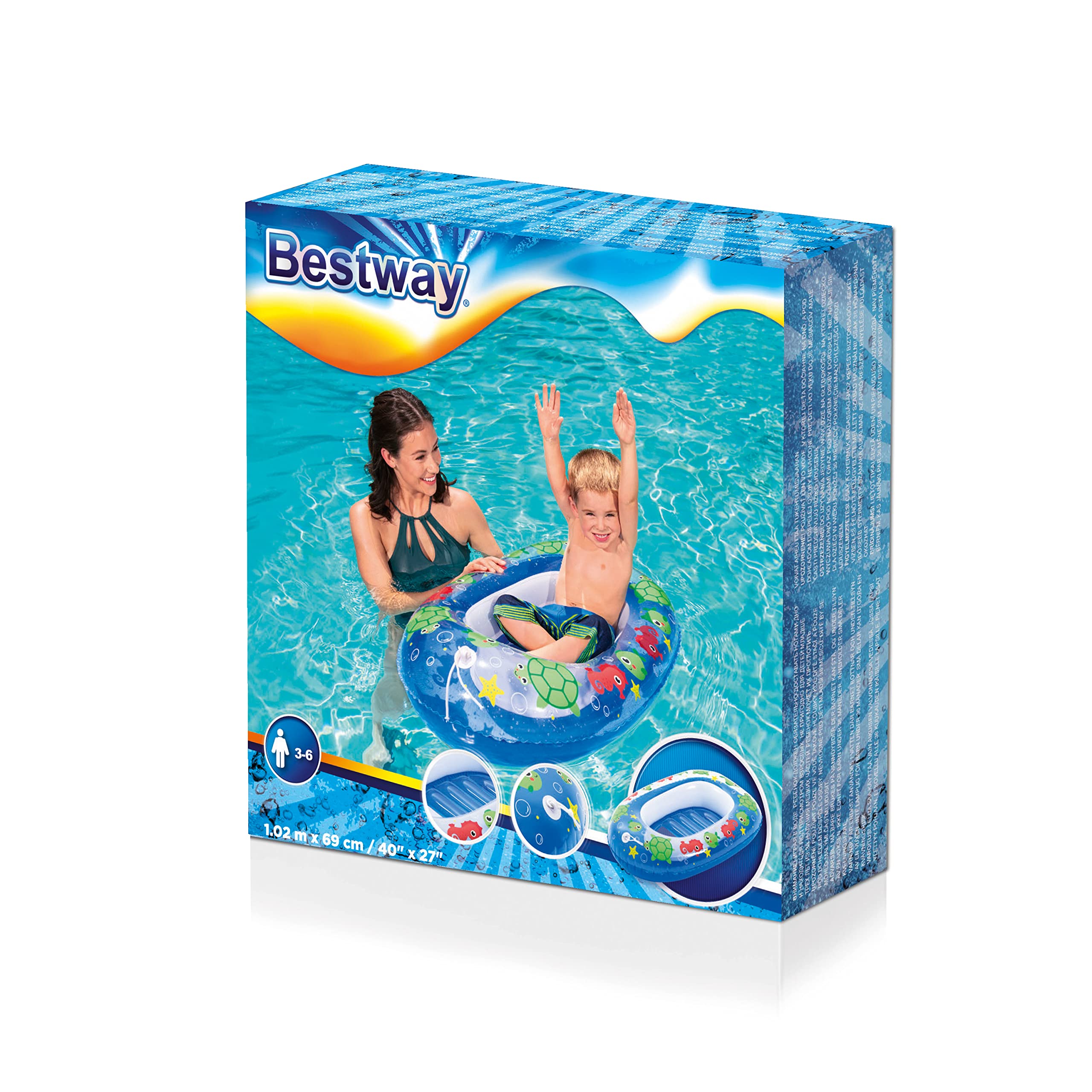 Bestway 1034037DEX21 Inflatable Pool Boat & Surfer for Kids - Fun Floating Water Toy for Lakes, Pools & Beach Adventures