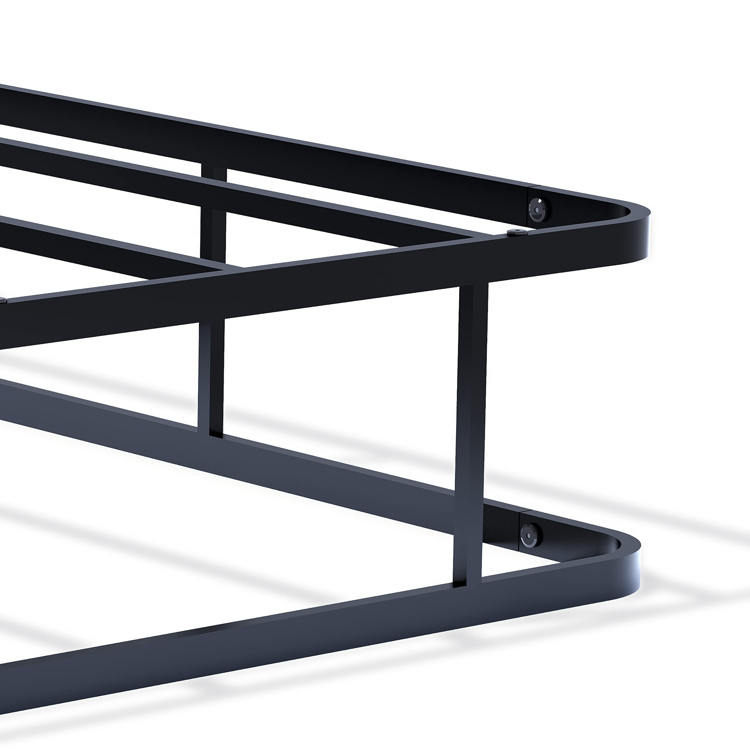 East West Furniture DHTBBLK Dothan Metal Twin Bed Frame with Luxurious Headboard & Footboard - Powder Coated Black - Sturdy & Stylish Bed Frame for Kids, Teens & Guest Rooms - Perfect for Bedrooms, Dorms & Apartments
