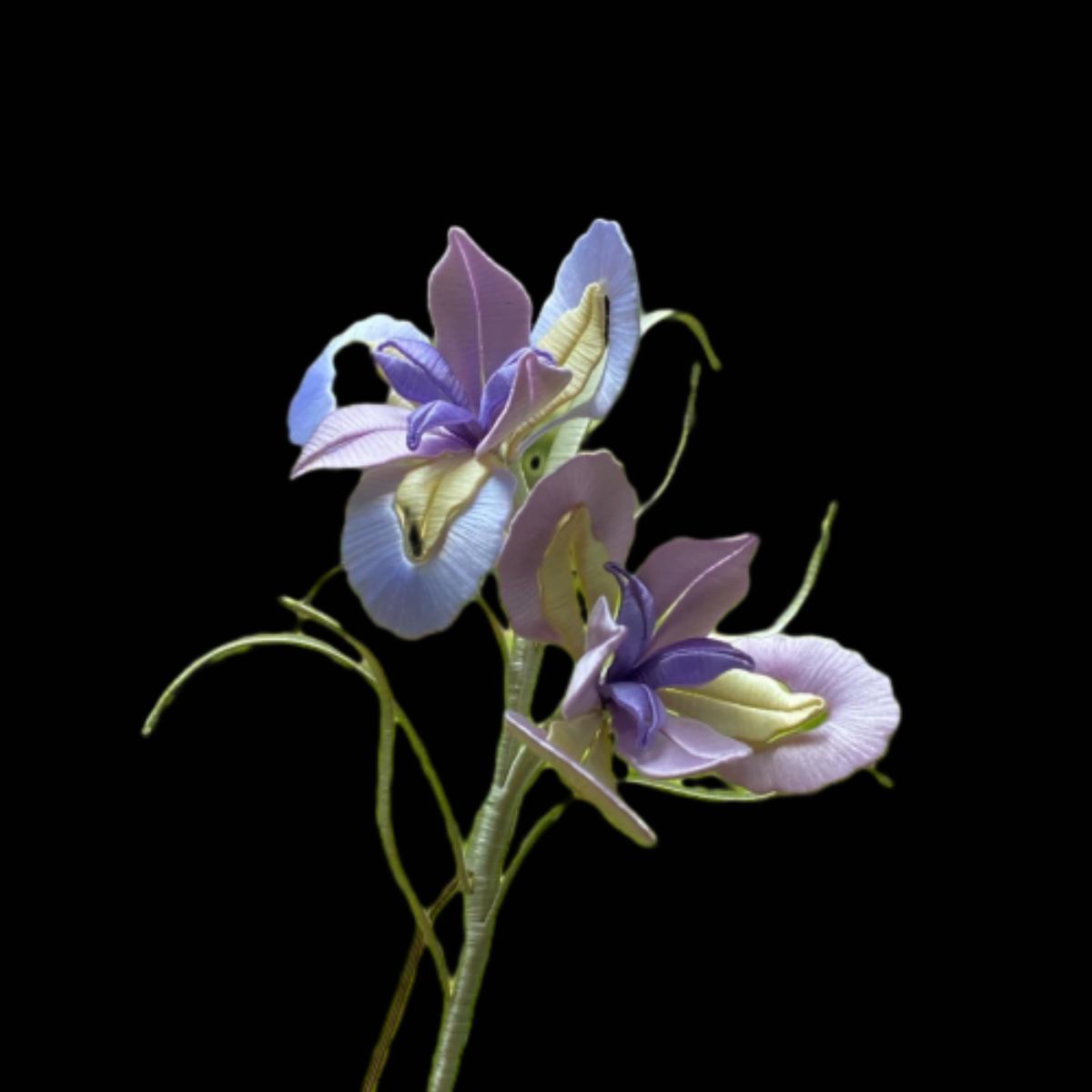 Elegant Iris Bespoke Silk Hairpin - Handcrafted Floral Hair Clip for Women | Perfect for Weddings, Parties, and Special Occasions