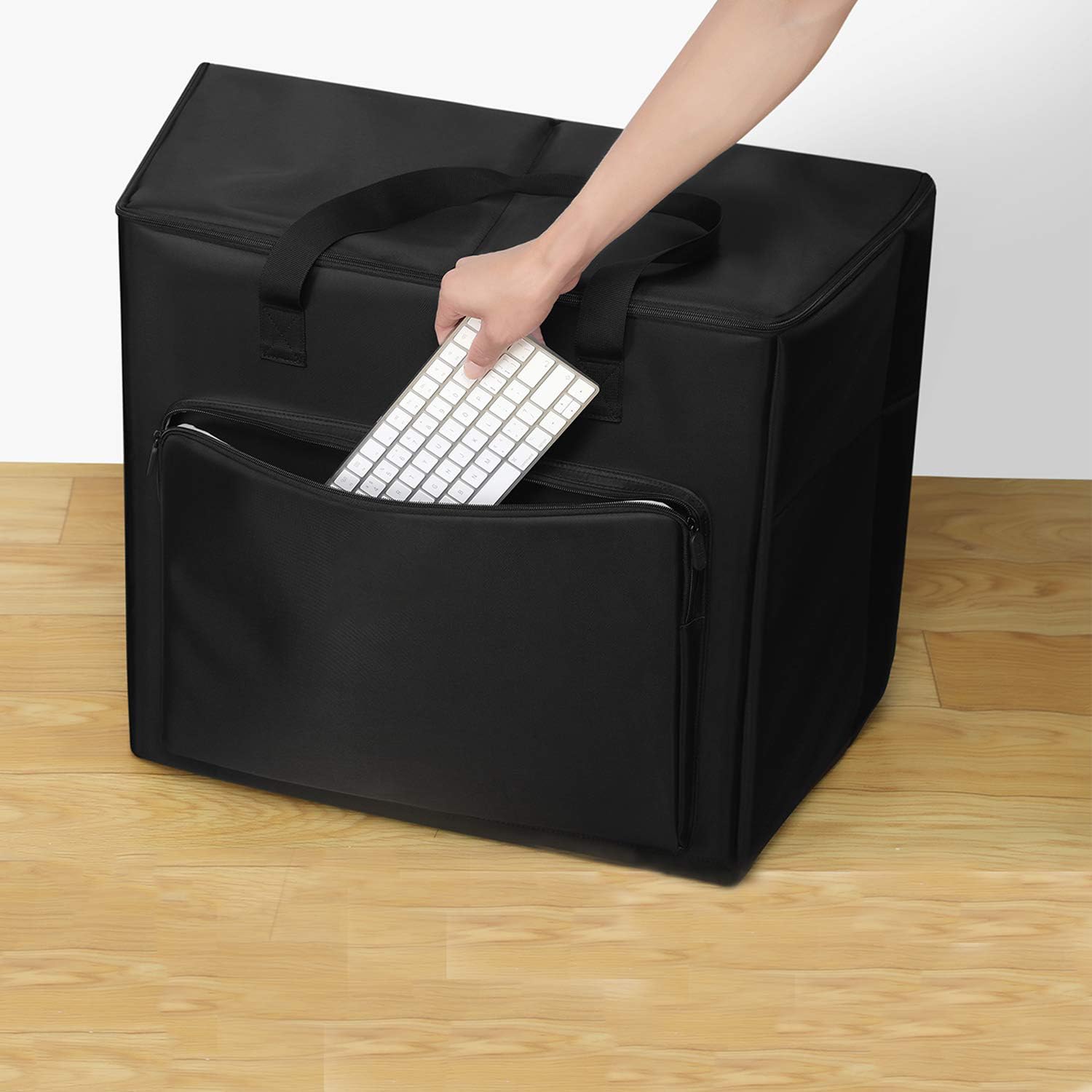 Buwico BUBM Large Capacity Multi-Pocket Desktop PC Travel Storage Bag Organizer - Fits 27 Inch Computer, Monitor, Keyboard & Accessories (XL Size) | Perfect for Office, Home & Business Travel