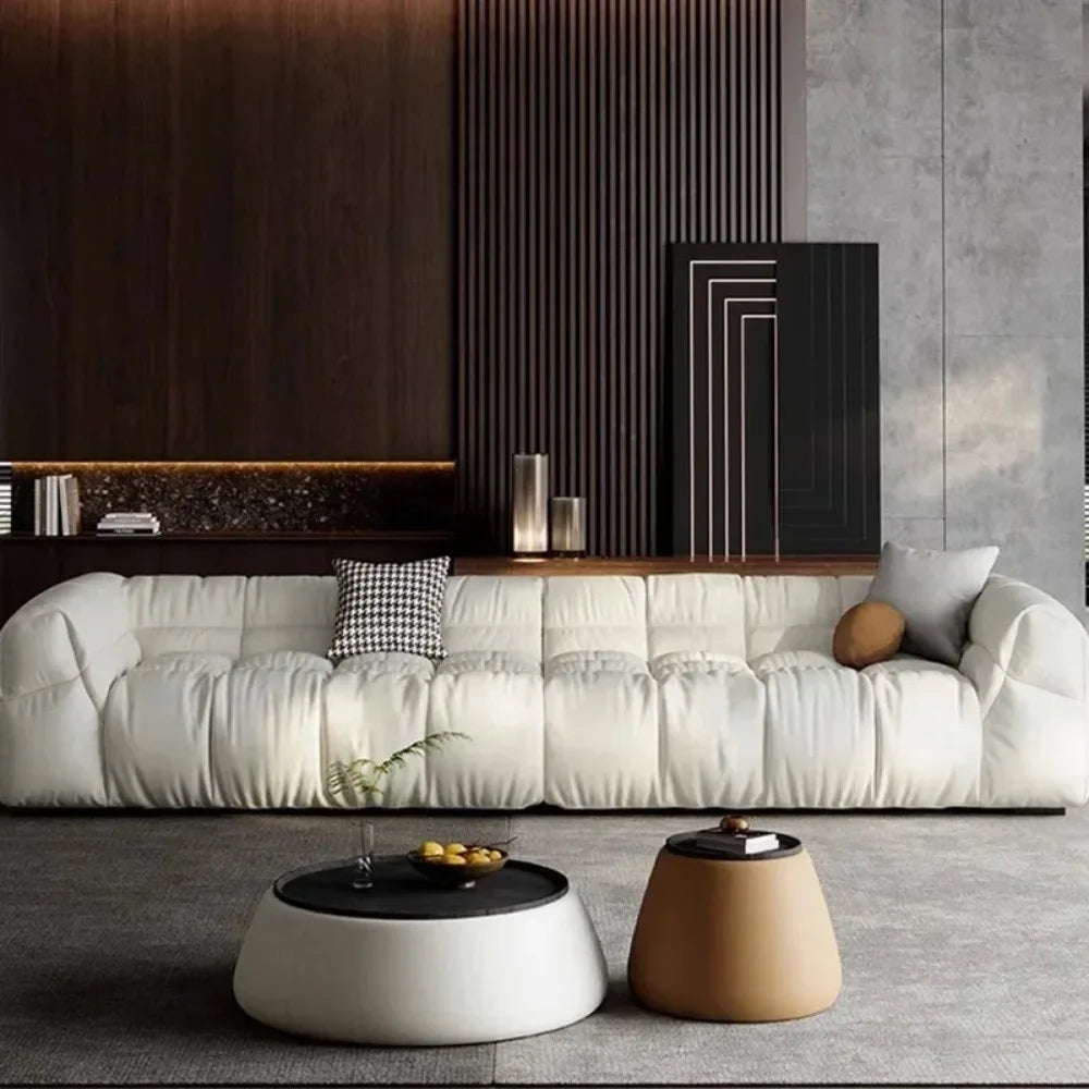 Luxury Sectional Puff Sofa Set for Living Room - Comfortable & Durable Modern L-Shaped Couch with Soft Fabric - Perfect for Family Gatherings, Movie Nights and Small Space Apartments