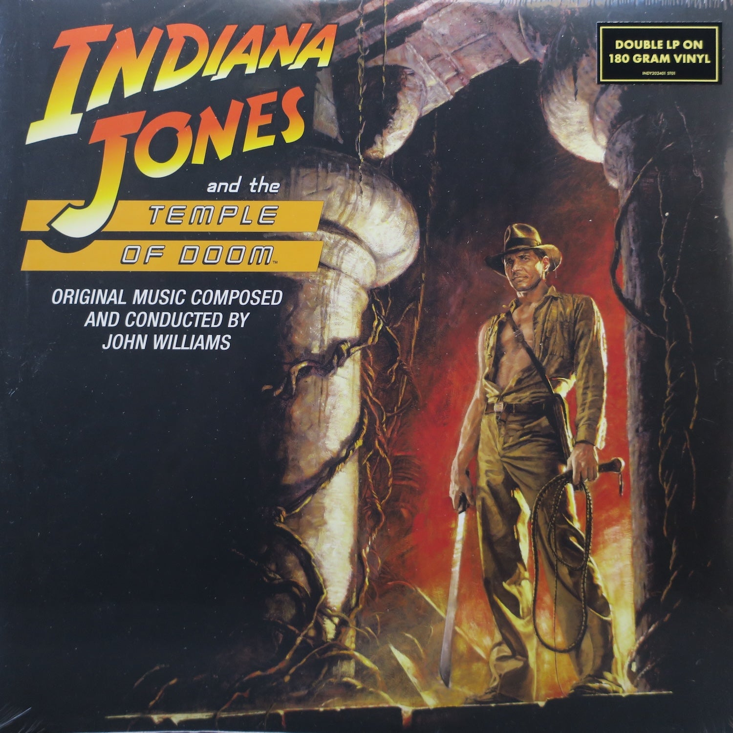 Indiana Jones and the Temple of Doom Soundtrack by John Williams - 180g Vinyl 2LP Record - Perfect for Movie Nights & Collector's Displays