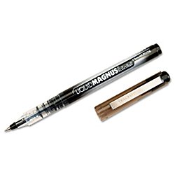 Ability One Free Ink Rollerball Pens - Fine Point 0.5mm Silver Barrel with Black Ink (12-Pack) for Office, School, Note Taking & Gift Giving