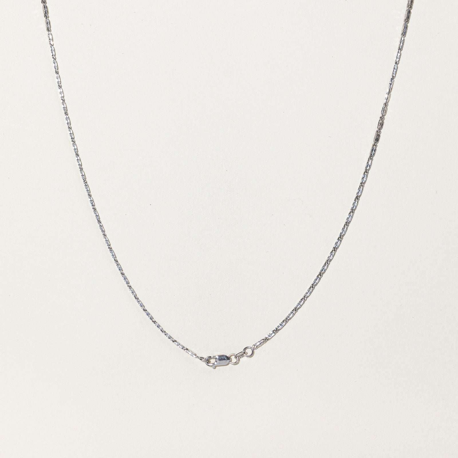 10K White Gold Fancy Chain Necklace 18 Inches - Elegant Dainty Jewelry for Women, Perfect for Everyday Wear, Parties & Special Occasions