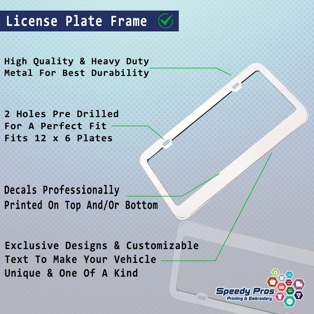 Speedy Pros Metal License Plate Frame with Thailand Flag - White 2 Hole Car Accessory for Thai Pride & Auto Decoration - Perfect for Cars, Trucks & Motorcycles