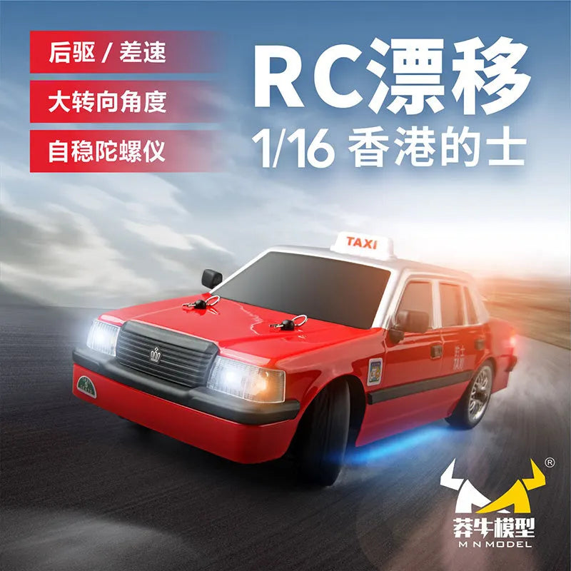 MNRC MN38 1/16 Scale 35km/h High-Speed Drift Remote Control Car - Hong Kong Taxi Model - Perfect for RC Racing, Drifting Competitions & Collectors Display