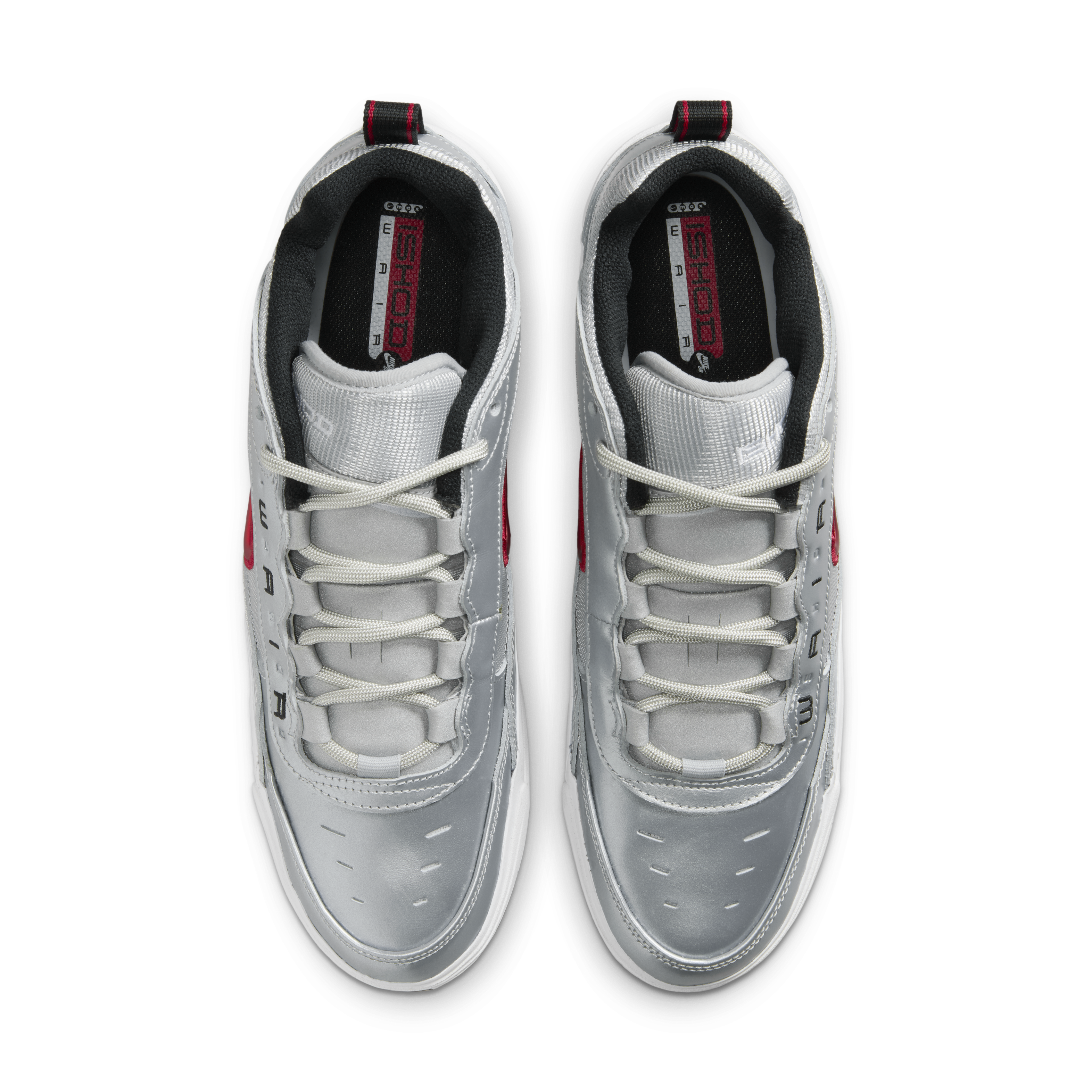 Nike SB Air Max Ishod Sneakers - Metallic Silver & Varsity Red Colorway | Skateboarding Shoes for Men | Perfect for Streetwear & Casual Wear