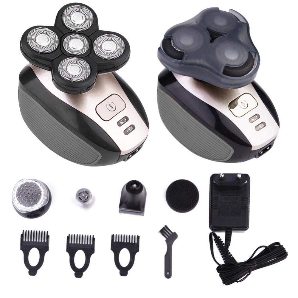 5 in 1 Rechargeable Electric Shaver for Men - Waterproof Head & Body Grooming Kit with Trimmer & Nose Hair Clipper - Perfect for Travel, Gym & Daily Grooming Routine