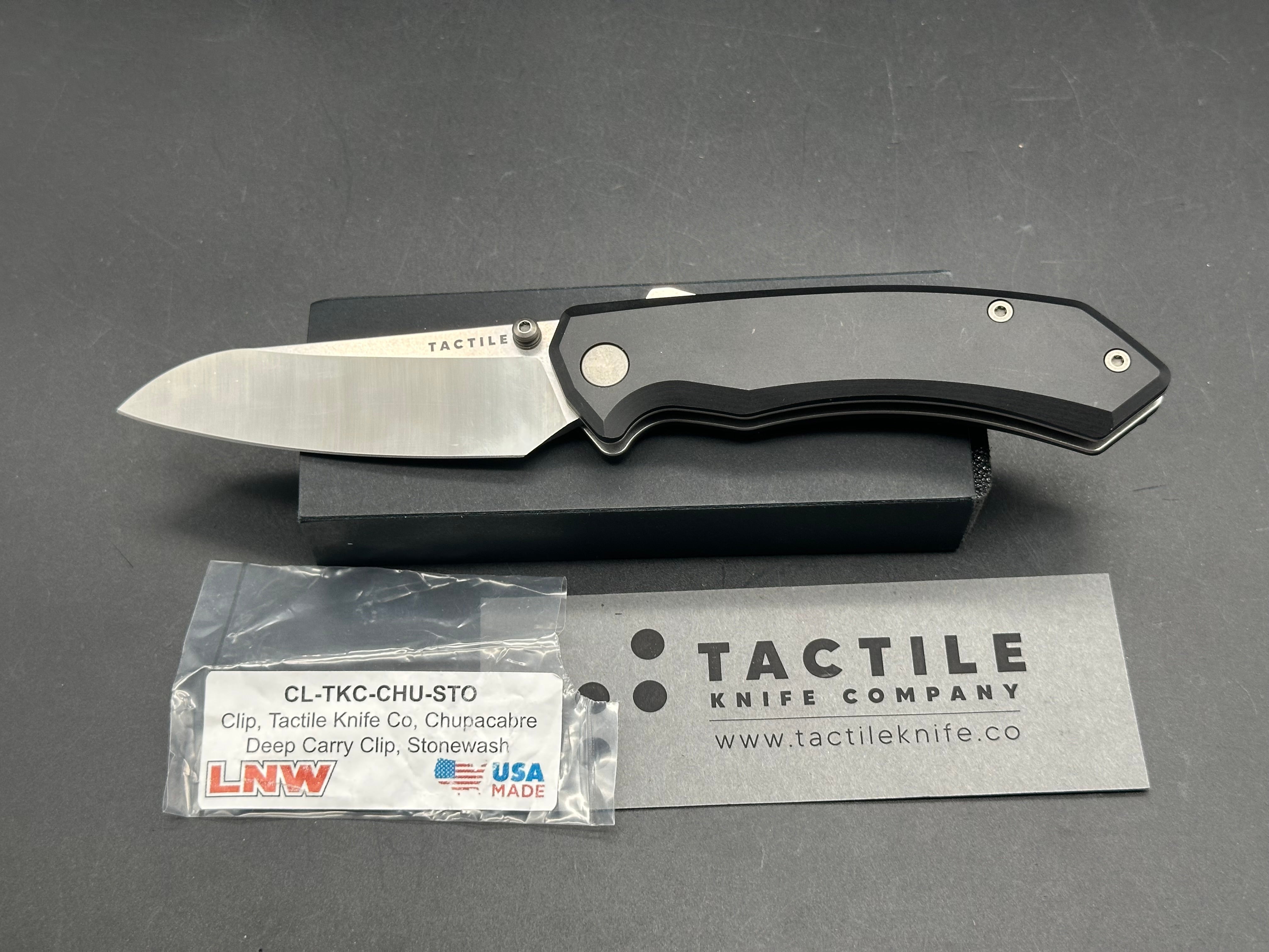 Tactile Chupacabra Satin Magnacut Folding Knife with Deep Carry Clip - Perfect for EDC, Outdoor Adventures & Tactical Use