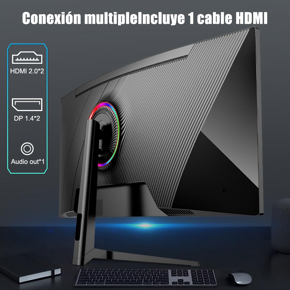 FYHXele 34 Inch WQHD Gaming Monitor 165Hz Curved Screen, 1ms Response Time, AMD FreeSync - Perfect for PC, PS5, Xbox Gaming & Home Office Setup