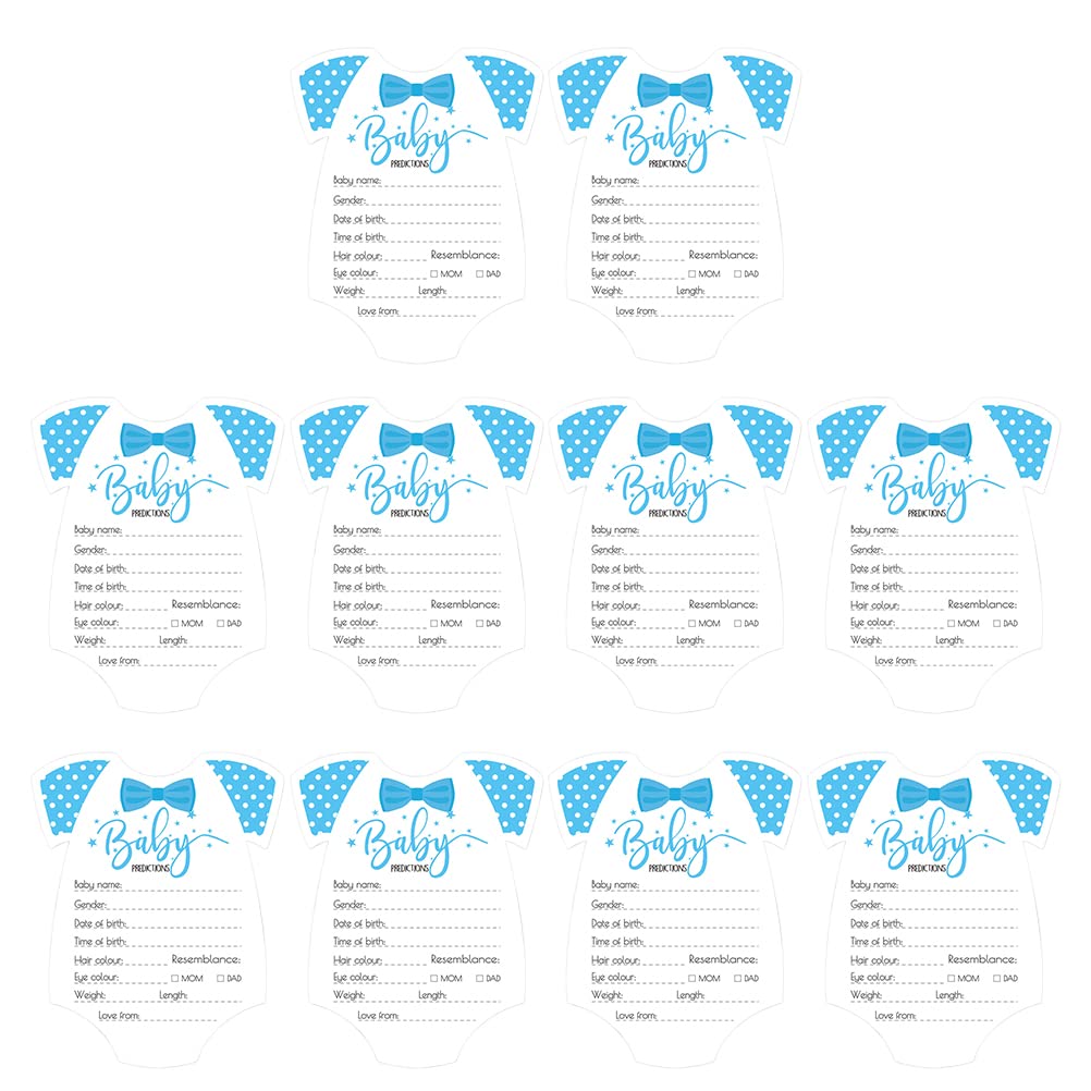 LUOZZY 10pcs Gender Reveal Baby Shower Cards - Fun Baby Prediction Voting Cards for Gender Reveal Parties, Baby Shower Games & Pregnancy Announcements (Blue)