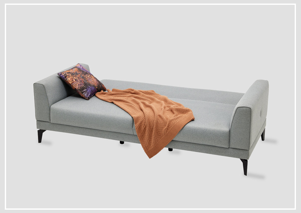 Enza Home Cordell 3-Seater Polyester Convertible Sofa Bed with Ergonomic Back Cushion - Comfortable Sleeper Sofa for Small Spaces, Living Room & Guest Room