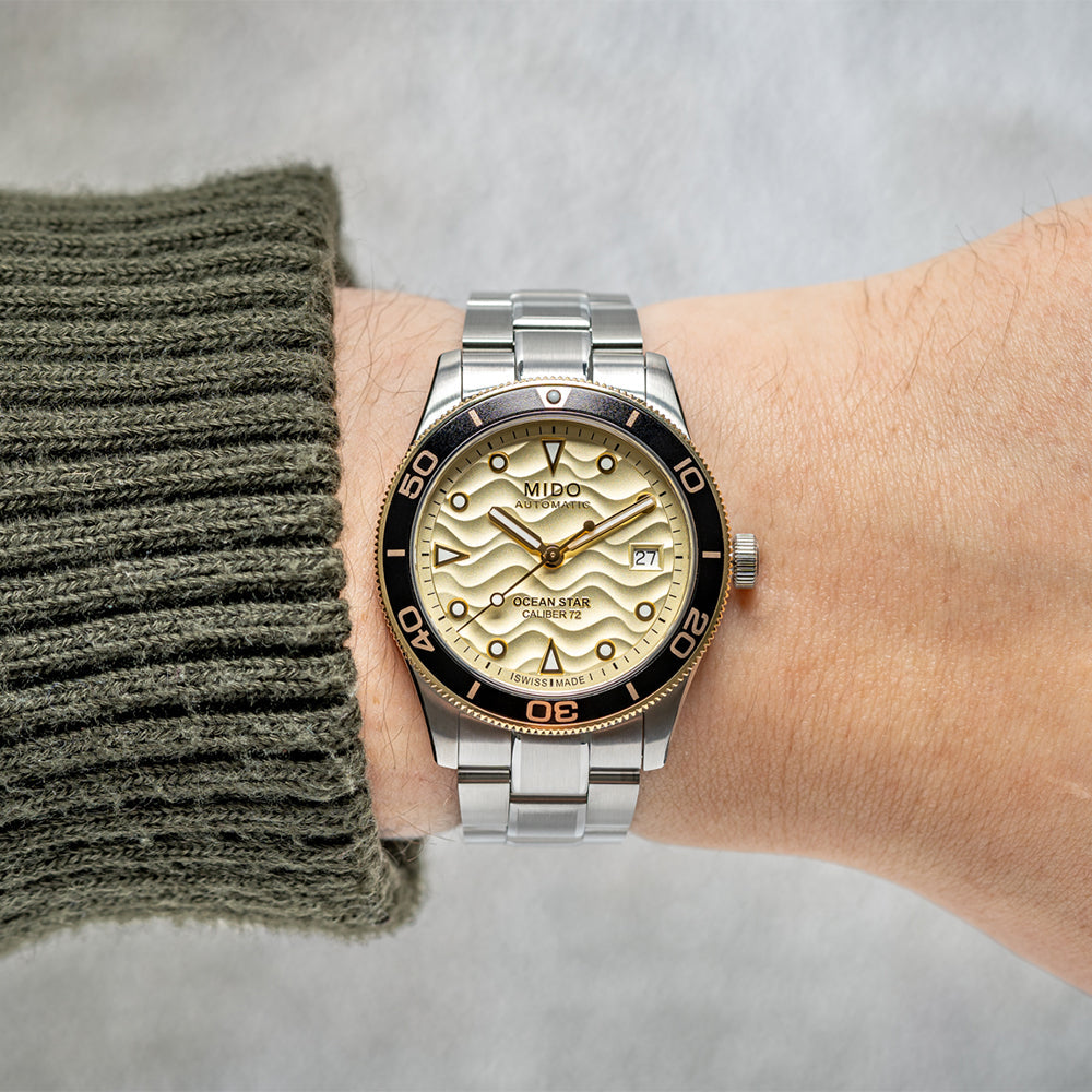 Ocean Star 39mm PVD Champagne Dial Men's Watch with Stainless Steel Bracelet - Perfect for Business, Casual & Formal Occasions