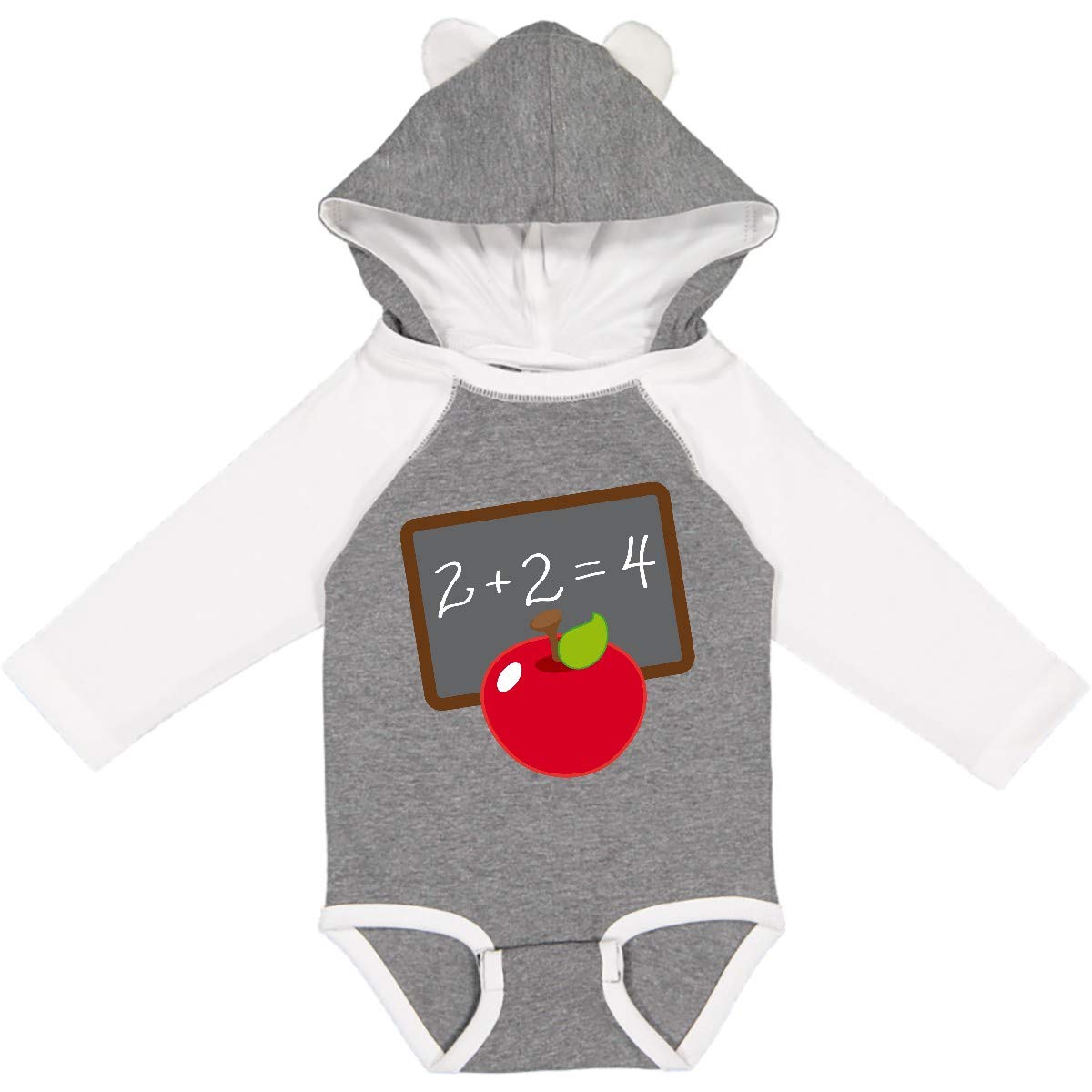 Inktastic Chalkboard and Apple Design Long Sleeve Baby Bodysuit - Perfect for School, Daycare, and Playtime Outfits