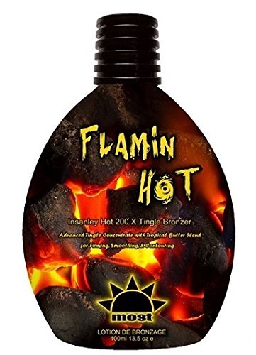 Flamin Hot Tingle Bronzer Tanning Lotion - Intense Sunless Tan Accelerator with Natural Bronzers for Deep, Dark Tan - Perfect for Beach, Pool & Summer Vacation Glow