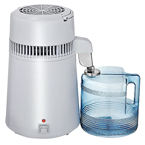 4L 750W Powerful Countertop Water Distiller Purifier with Stainless Steel Interior - Perfect for Home, Lab, Office & Travel - White | Pure Drinking Water for Health & Wellness