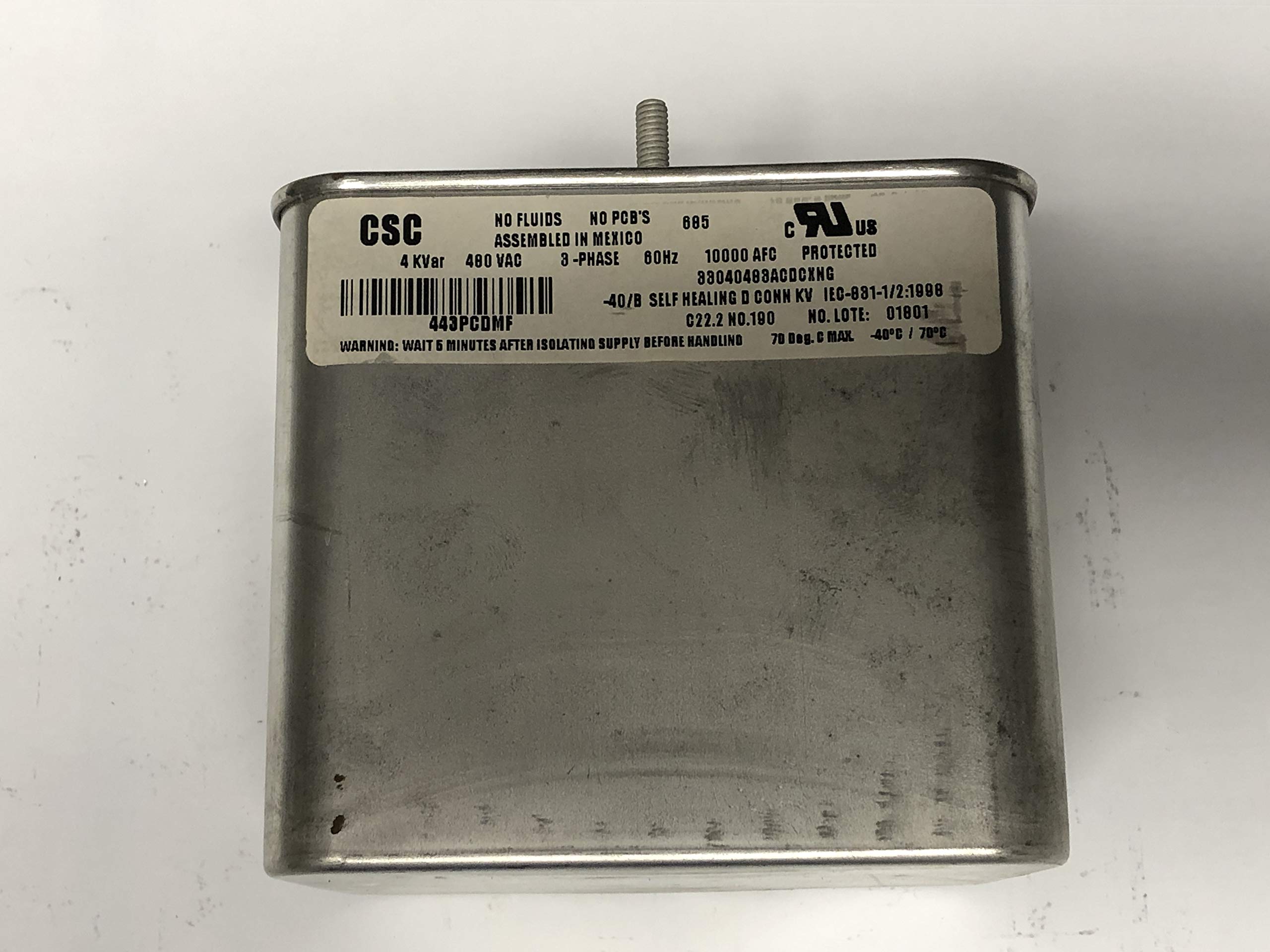 4 Kvar 480VAC 60Hz Power Factor Correction Capacitor - Industrial Energy Saver for HVAC, Motors & Electrical Systems