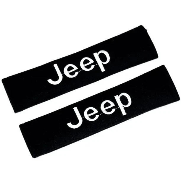 JEEP Seat Belt Pad Cover Protectors - Comfortable Shoulder Pads for Car, Truck & SUV - Reduce Friction & Pressure for Long Drives & Road Trips