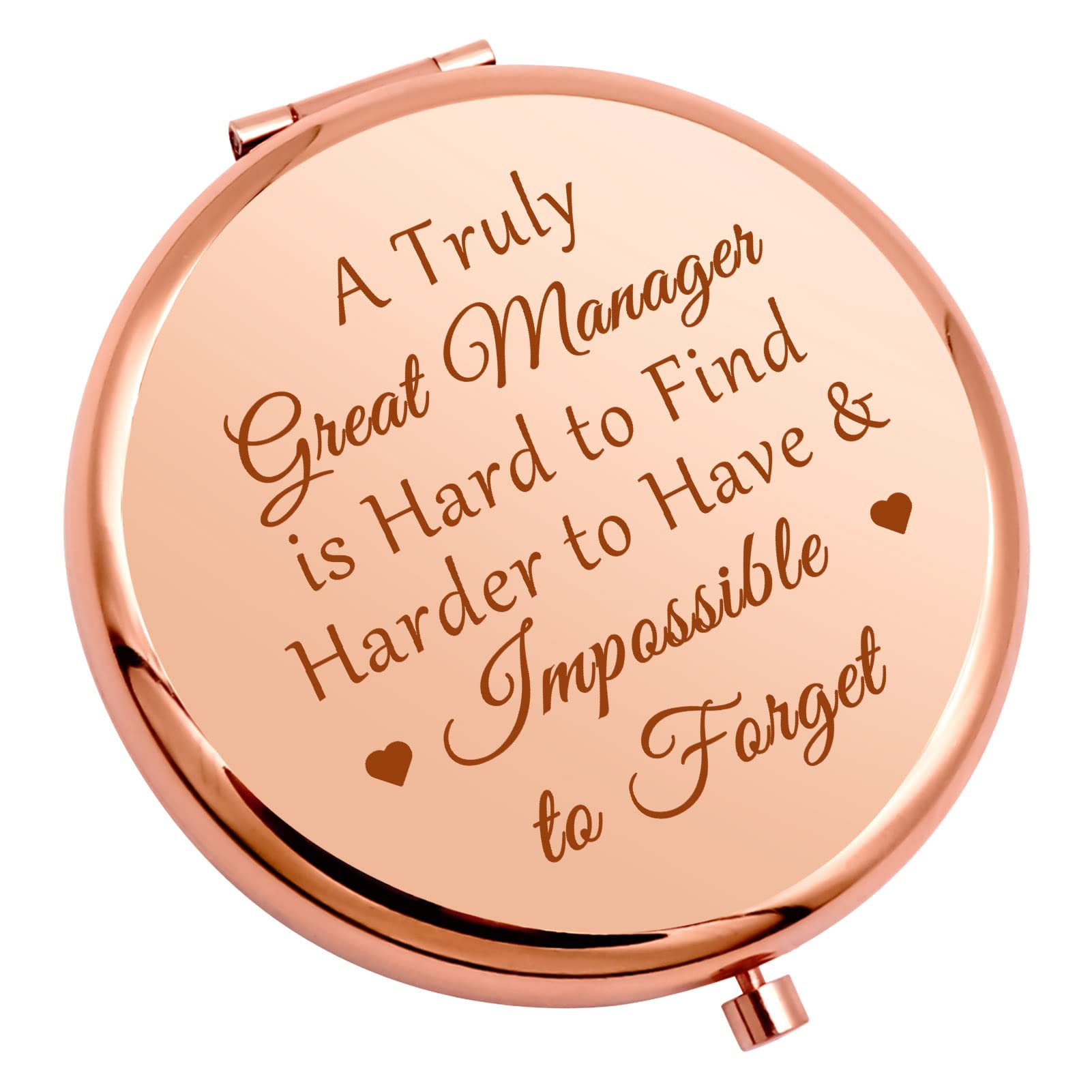 Best Manager Appreciation Gifts - Personalized Compact Makeup Mirror for Women Leaders, Bosses & Coworkers | Birthday, Retirement, Farewell & Office Gift Idea | Perfect for Professional Use, Home Vanity & Travel