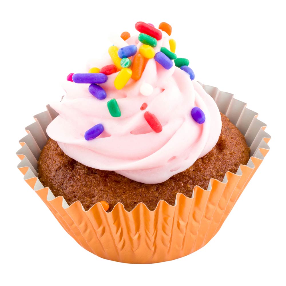 Premium Rose Gold Metallic Baking Cups - 0.4 oz Round Foil Coated Cupcake Liners (1.25