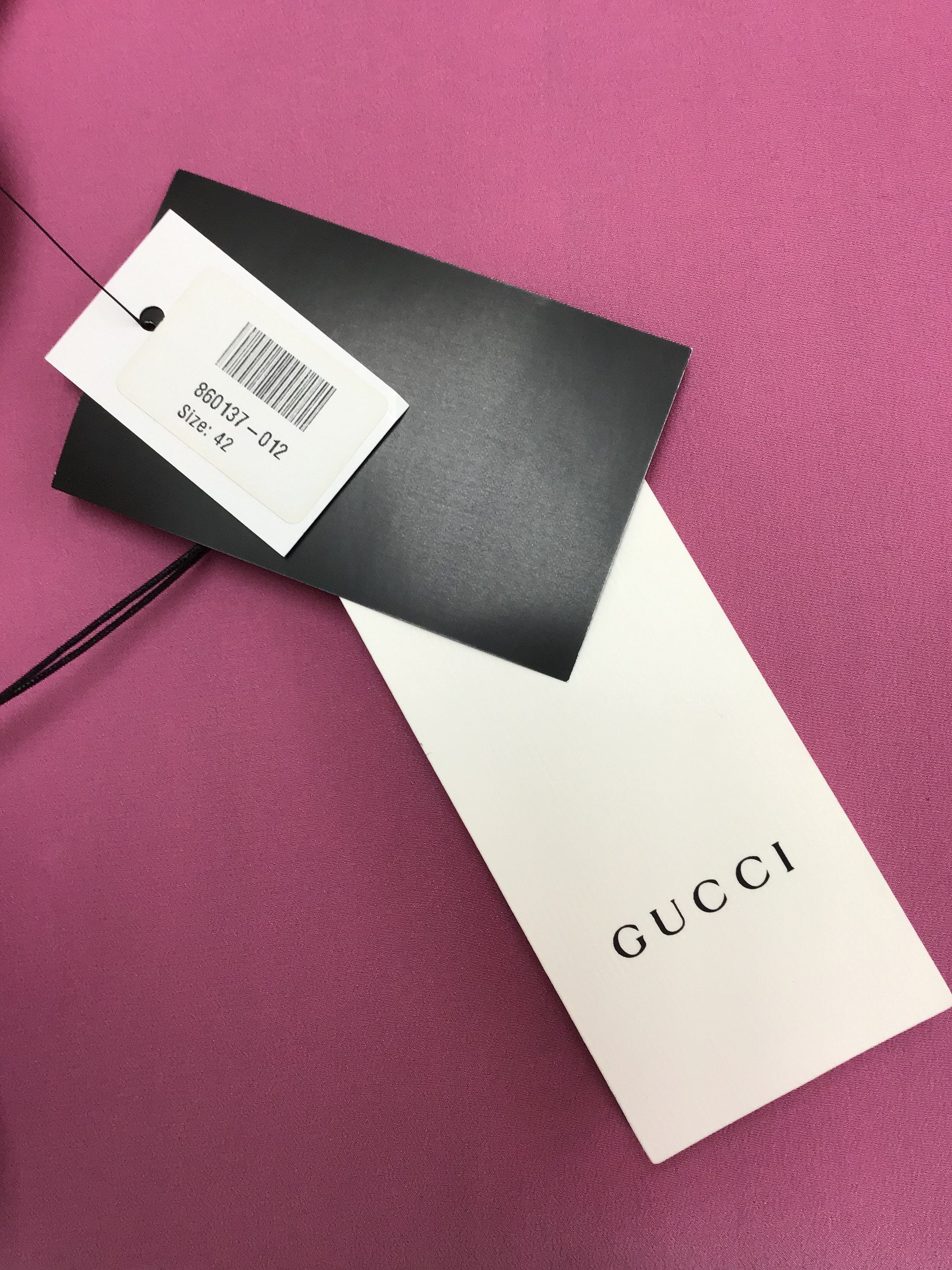 Gucci Pleated Placket Silk Crepe De Chine Blouse for Women - Size M - Luxury Silk Shirt for Office, Party & Special Occasions