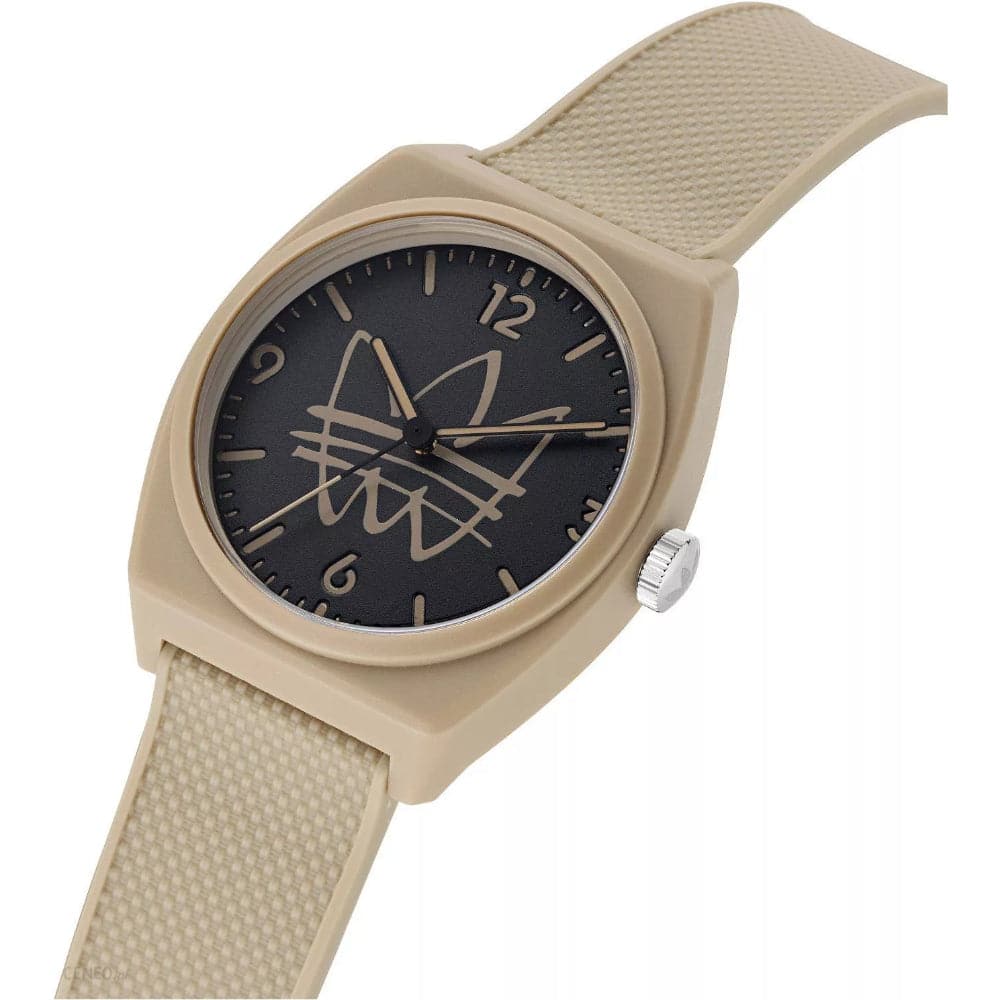 Adidas Analog Unisex Watch with Black Dial & Beige Resin Strap - AOST22565 - Perfect for Casual Wear, Sports & Everyday Use