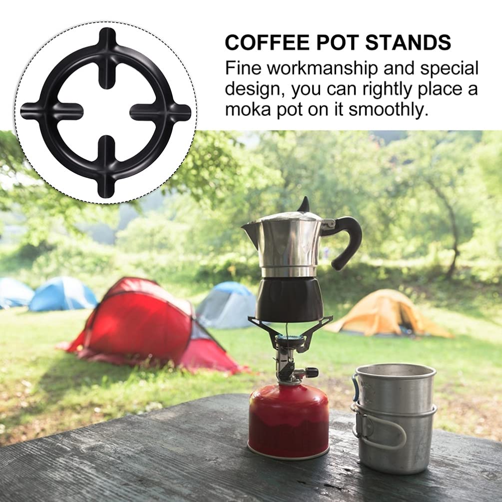 6.2-Inch Cast Iron Wok Support Ring - 2-Piece Universal Non-Slip Wok Rack & Gas Ring Reducer for Stove Top - Coffee Pot Holder & Stove Trivet for Electric/Gas Burners - Perfect for Asian Cooking & Kitchen Safety